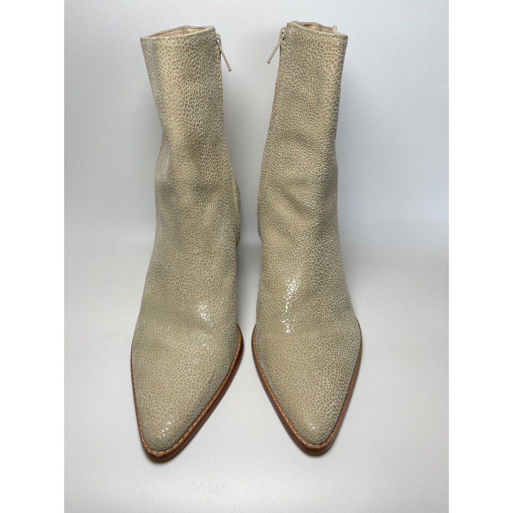 Matisse Womens Metallic Champagne Pointed Toe Leather Western Ankle Boots 9.5M - Picture 2 of 12